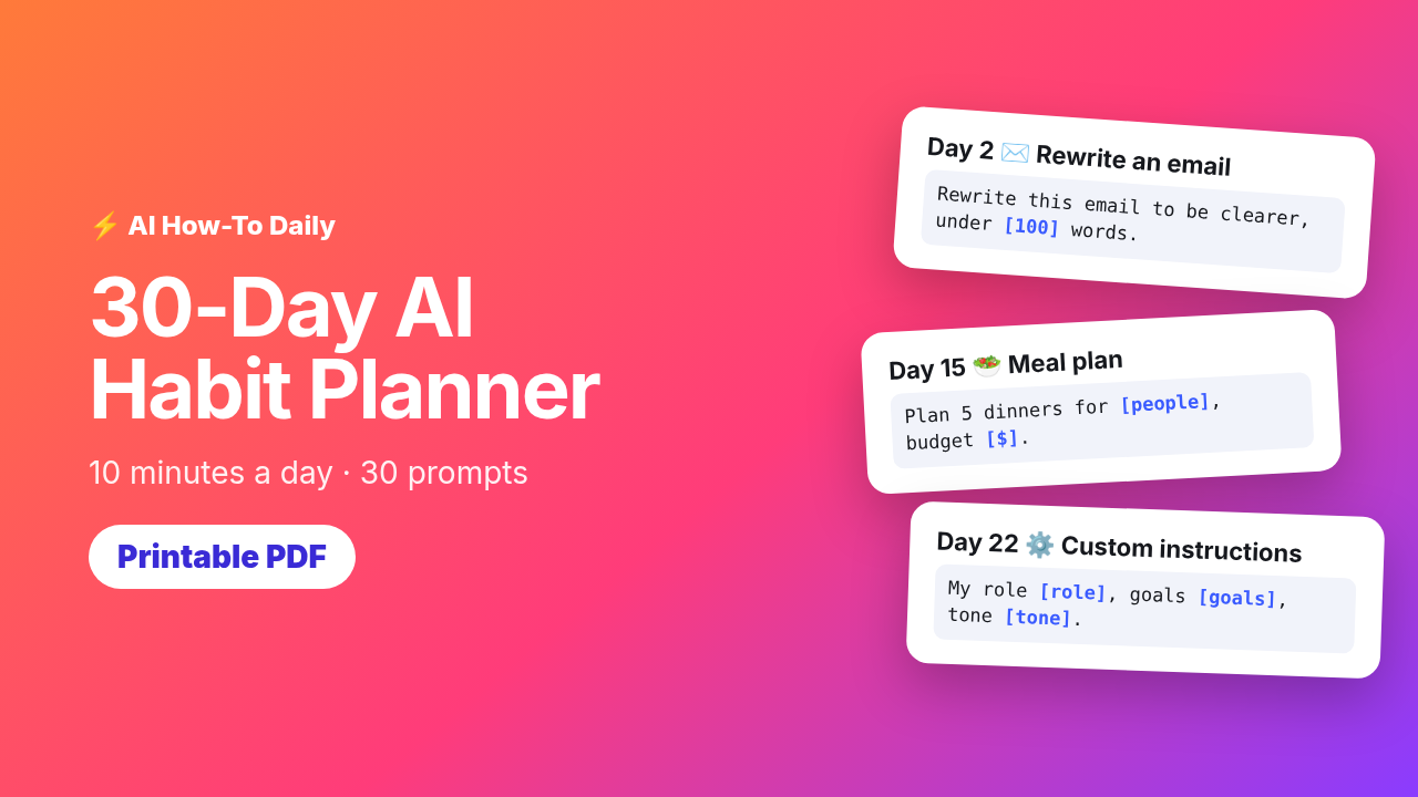 30-Day AI Habit Planner cover